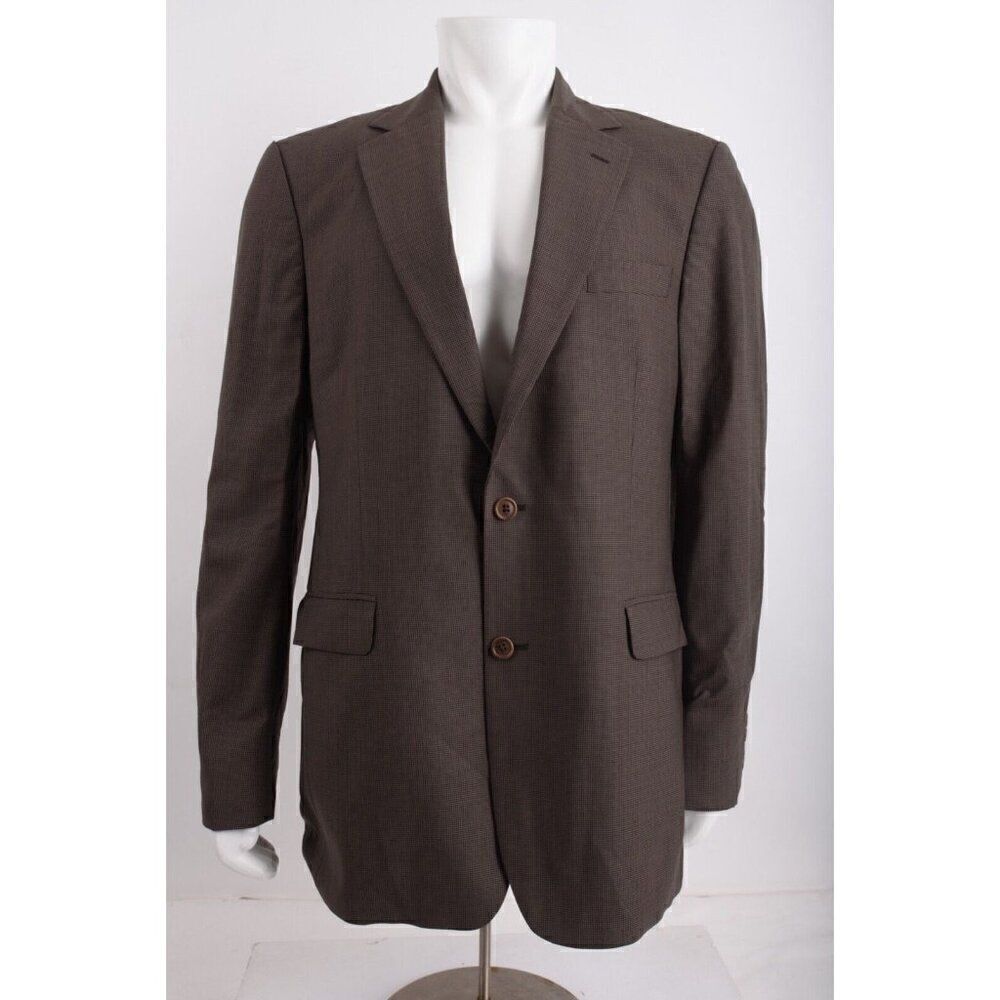 Brooks Brothers Mens Suit Jacket Sport Coat US 41 L Stretch Brown Wool Blend